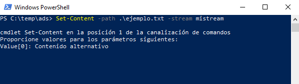 Comando Set-Content