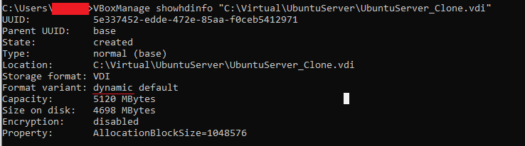 Nuevo disco virtual clonado