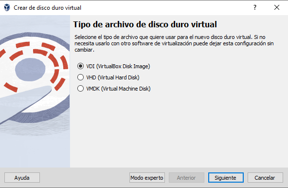 Tipos de archivo de disco duro virtual